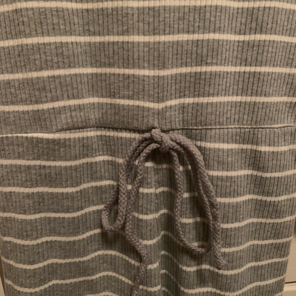 Pink Lily- Grey and White Striped Romper - Picture 5 of 9